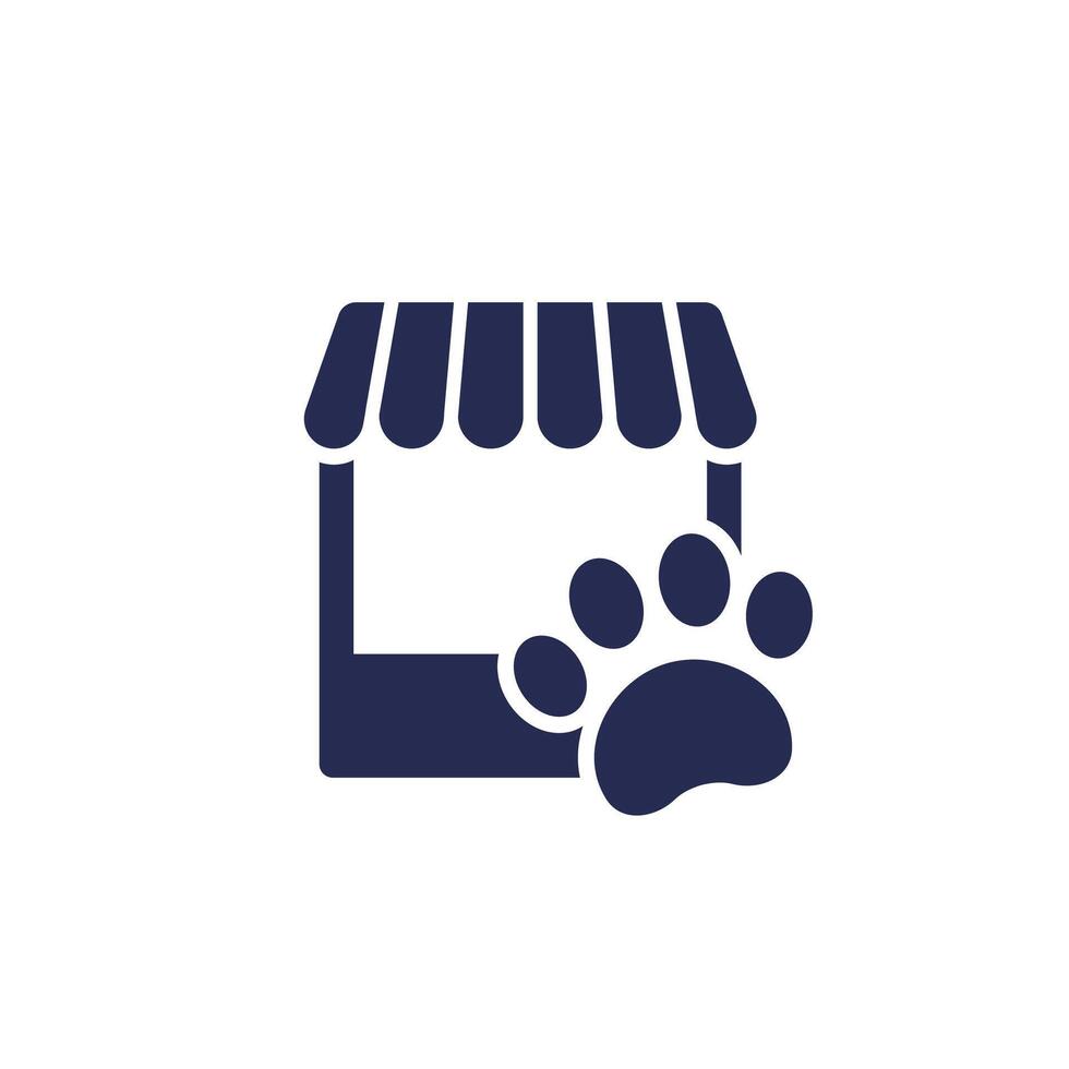 mascota Tienda icono en blanco vector