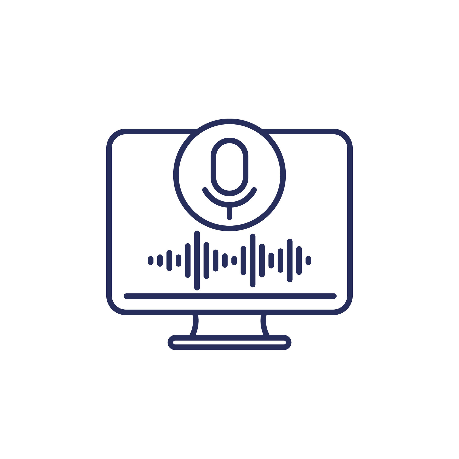 voice recognition line icon on white 40812979 Vector Art at Vecteezy