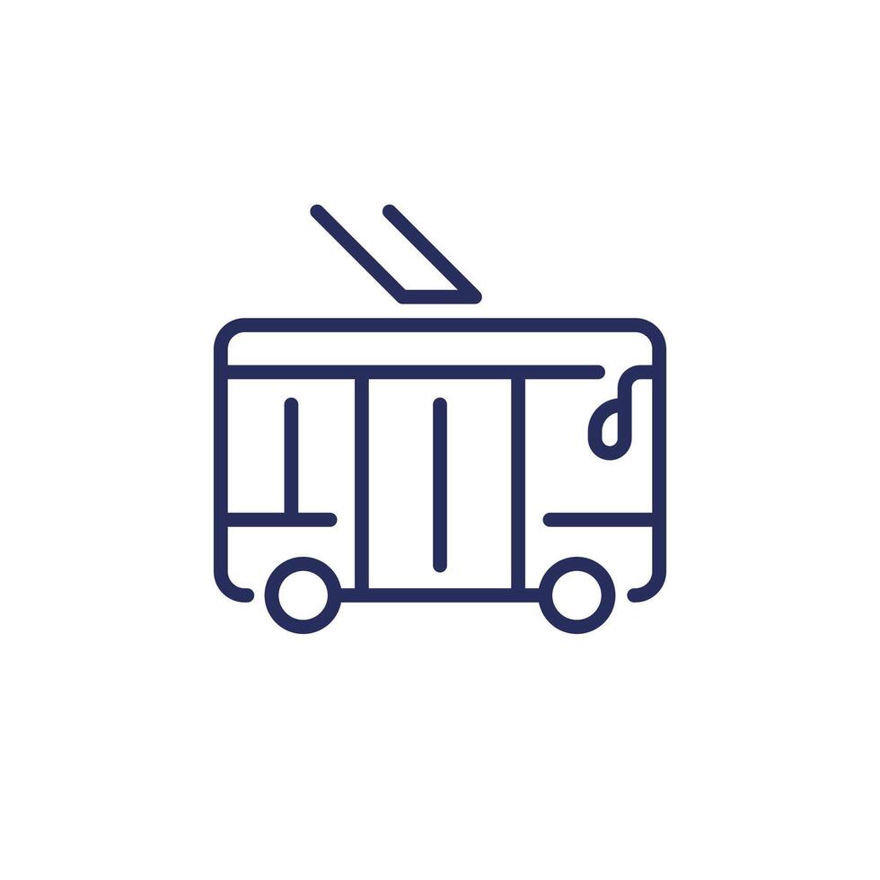 trolleybus line icon on white vector