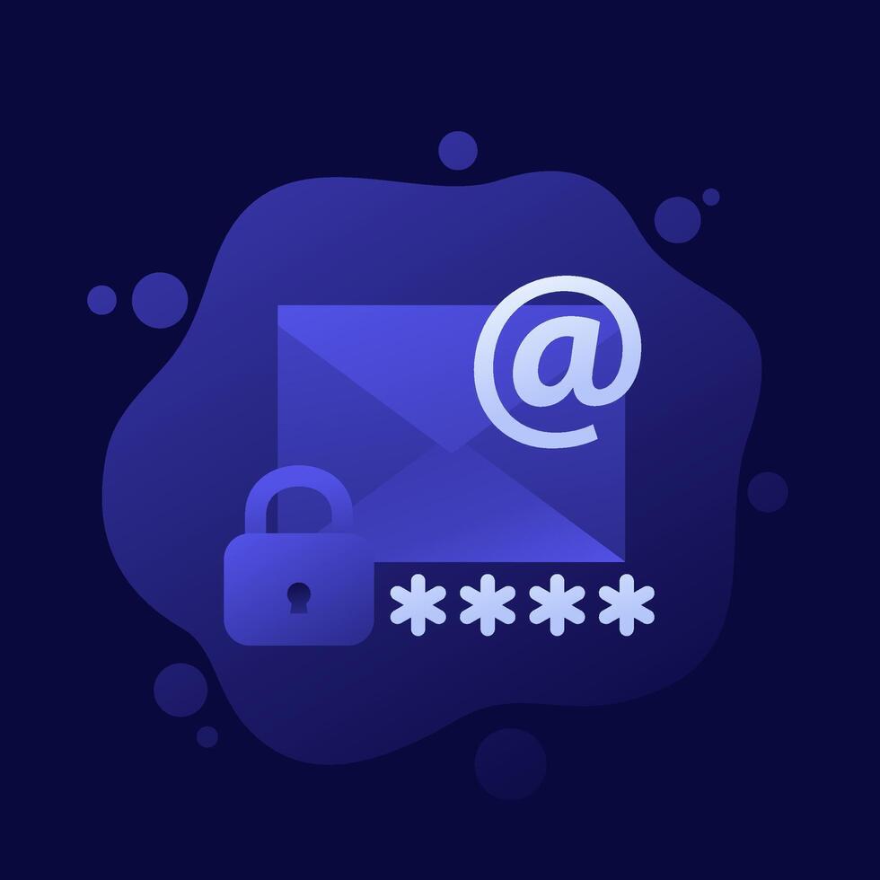 email icon with password, vector design