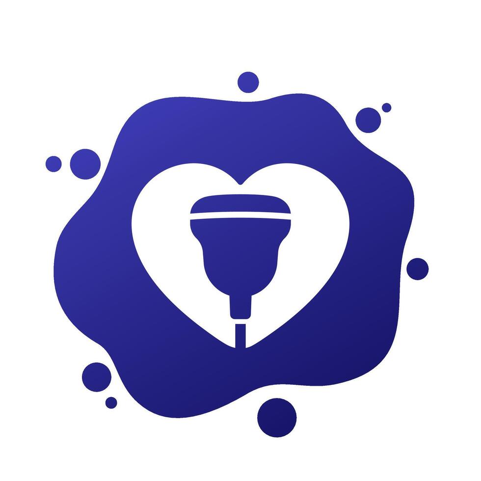 cardiac ultrasound or echocardiogram vector icon