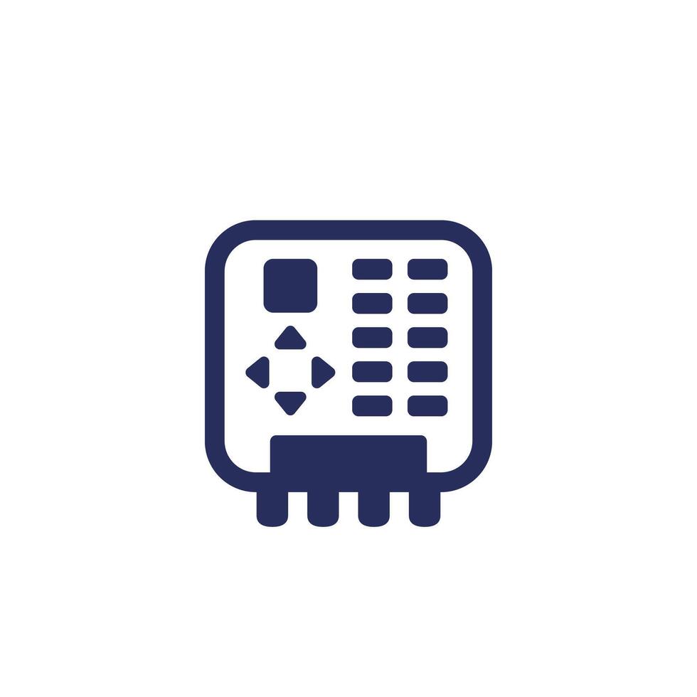 PLC icon on white, Programmable logic controller vector