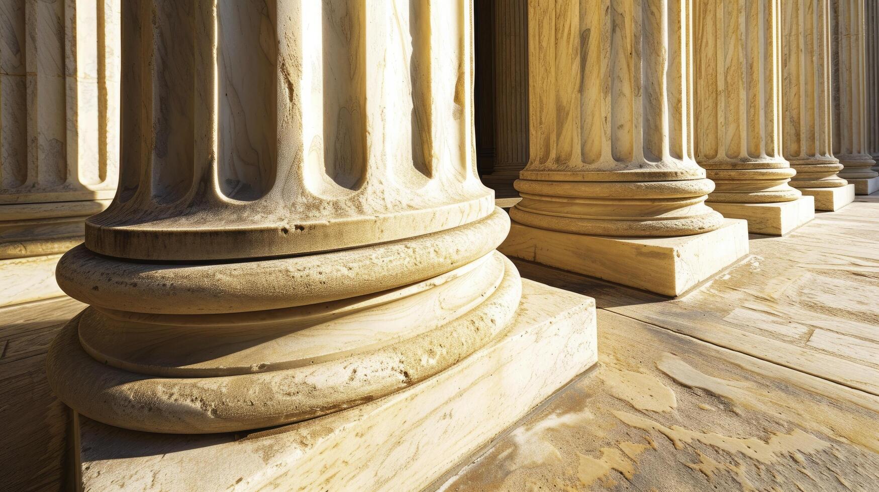 AI generated Pillars of Justice. Columns at the U.S. Supreme Court, Symbolizing Stability and the Rule of Law. photo