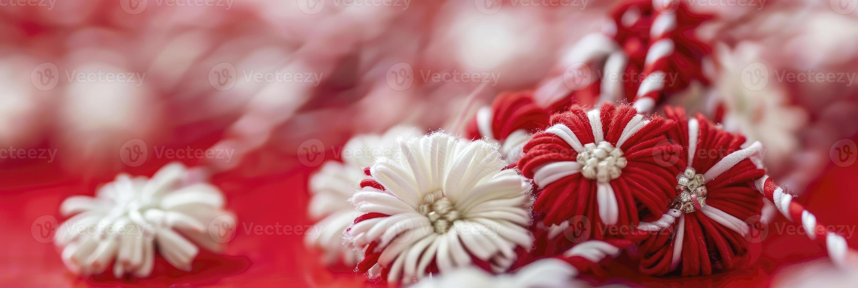 AI generated Traditional spring holiday in Romania, Martisor concepts photo