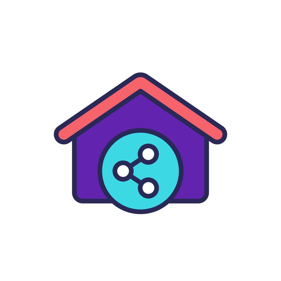 House share icon with outline vector