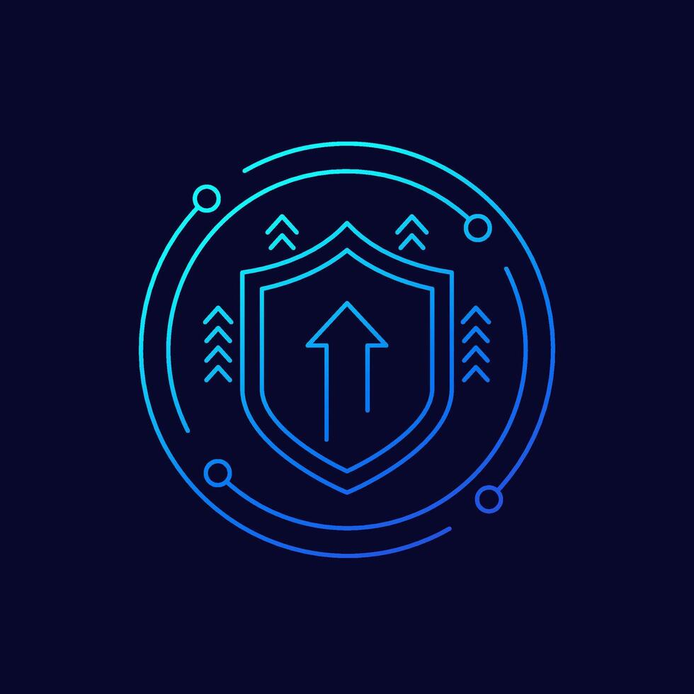 increase security icon, linear design vector
