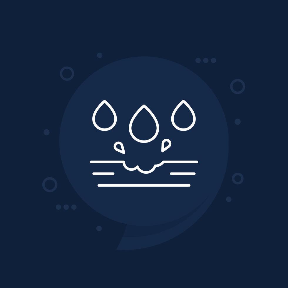 corrosive material and acid line icon, vector