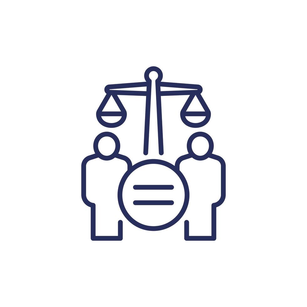 human rights line icon on white vector