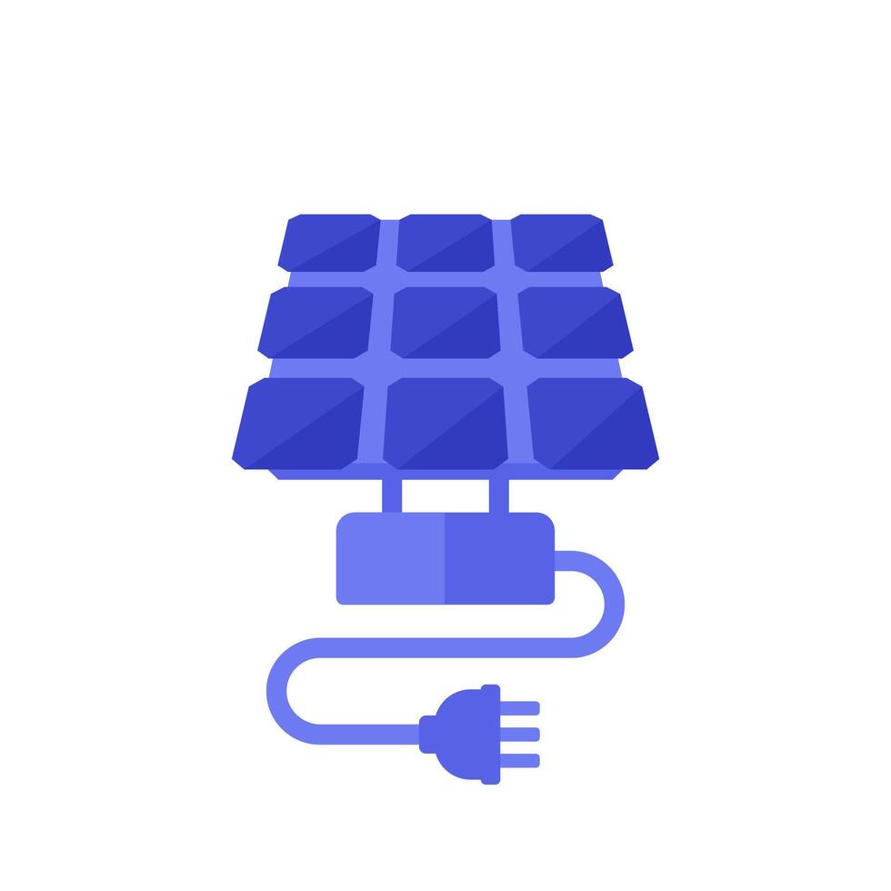 solar panel vector icono con eléctrico enchufe