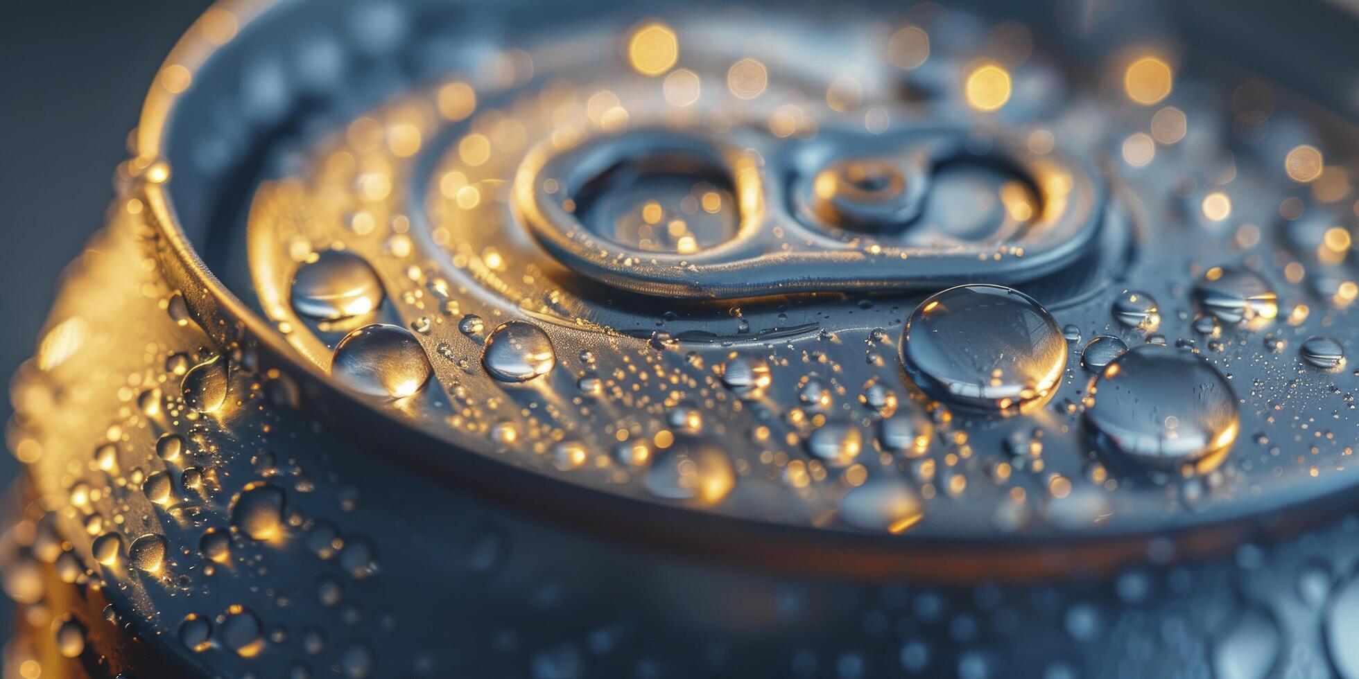 AI generated Close-Up of Metal Beverage Can with Water Droplets photo