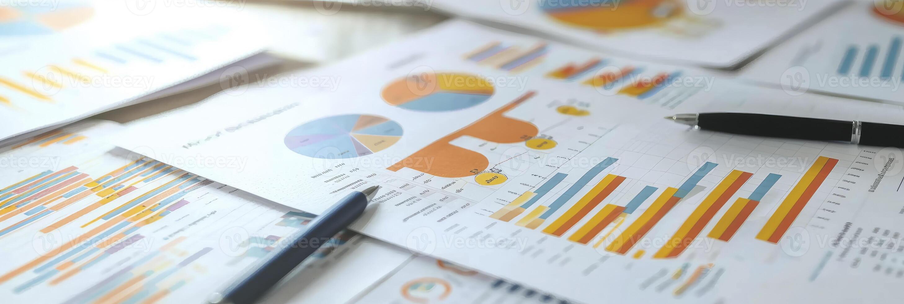 AI generated Various graphs and charts, business consept. photo