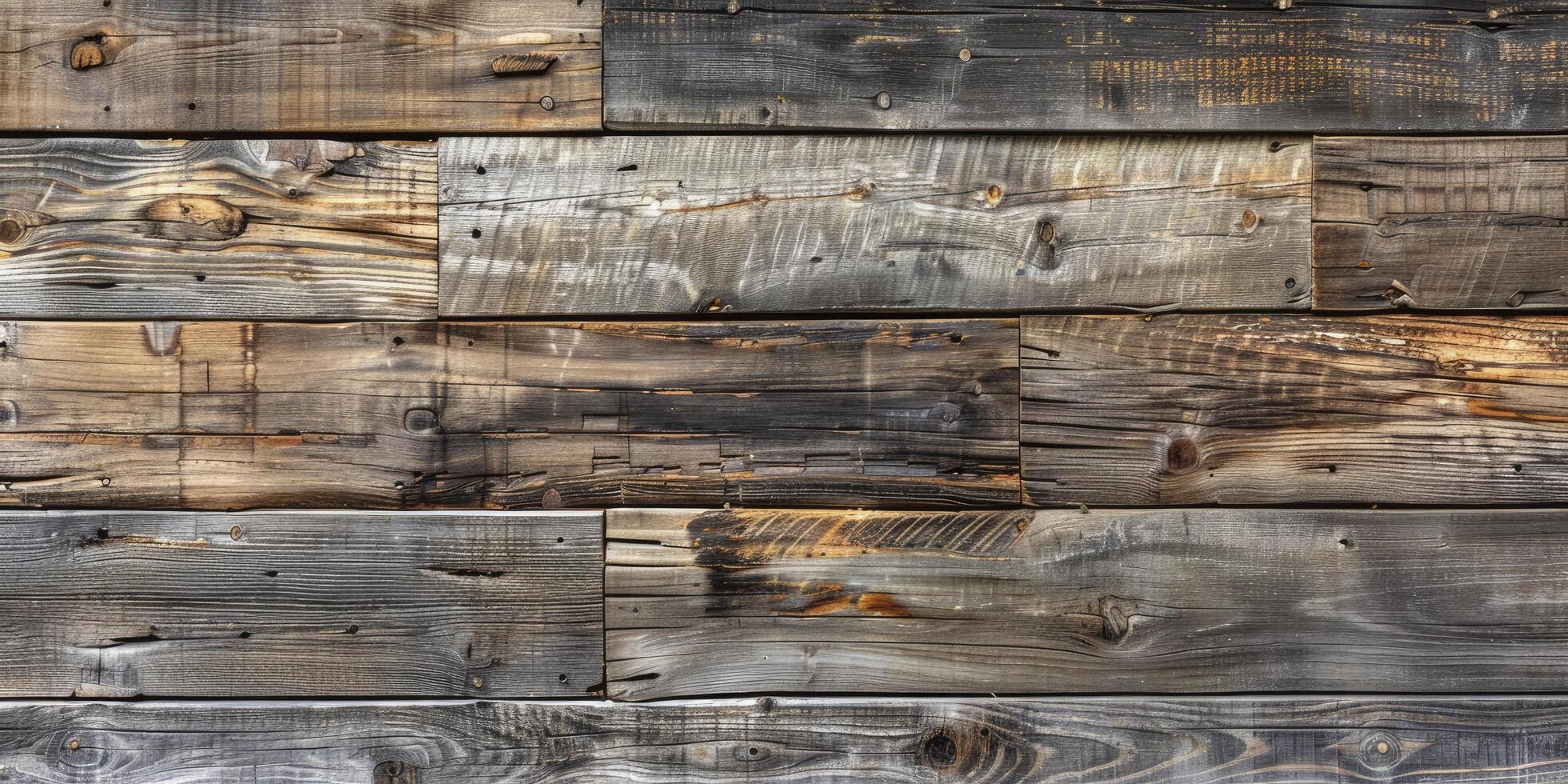 AI generated Close-Up of Old Horizontal Wood Plank Wall photo