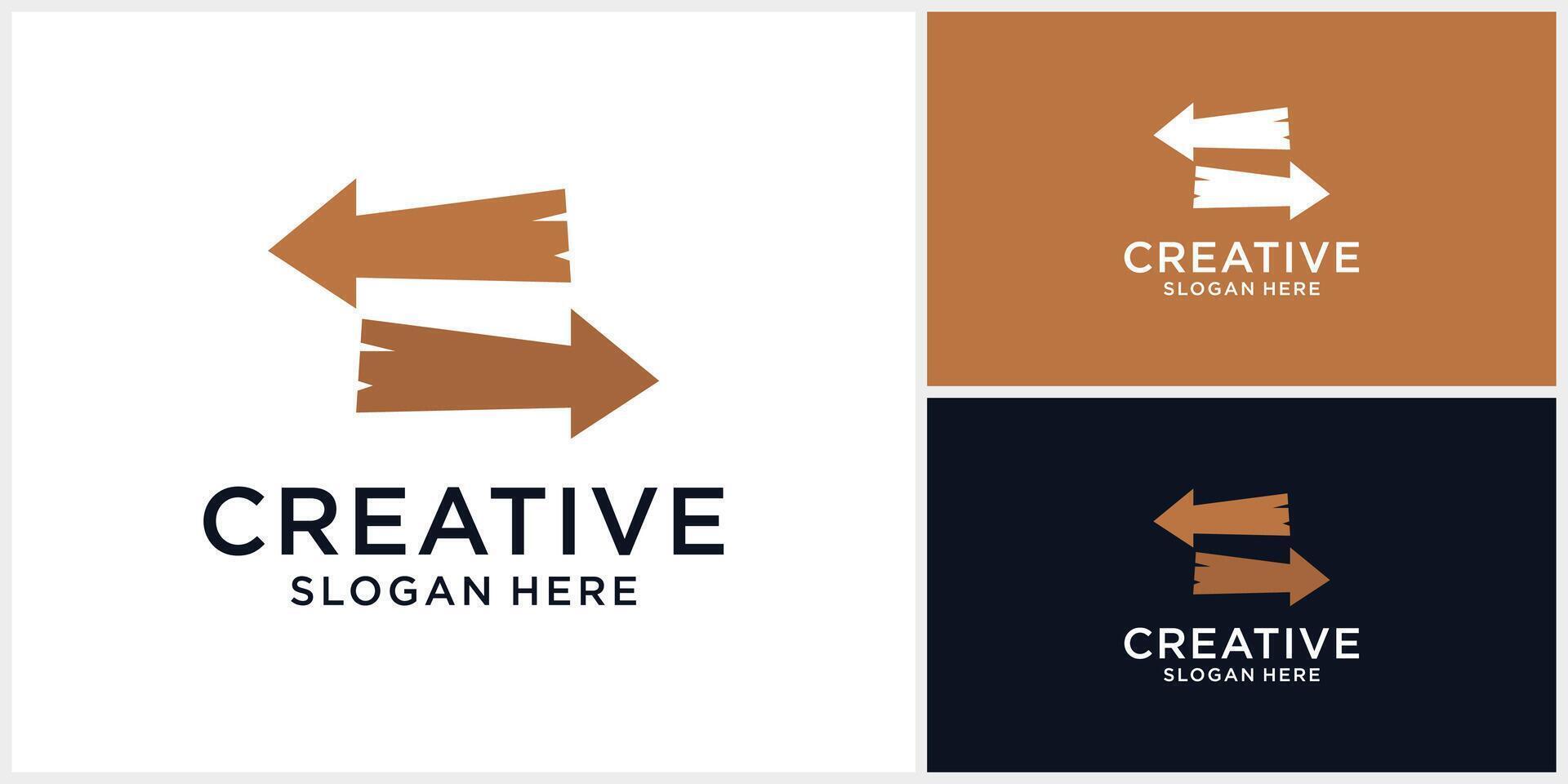 Crossroads Street Sign Logo Design Template vector