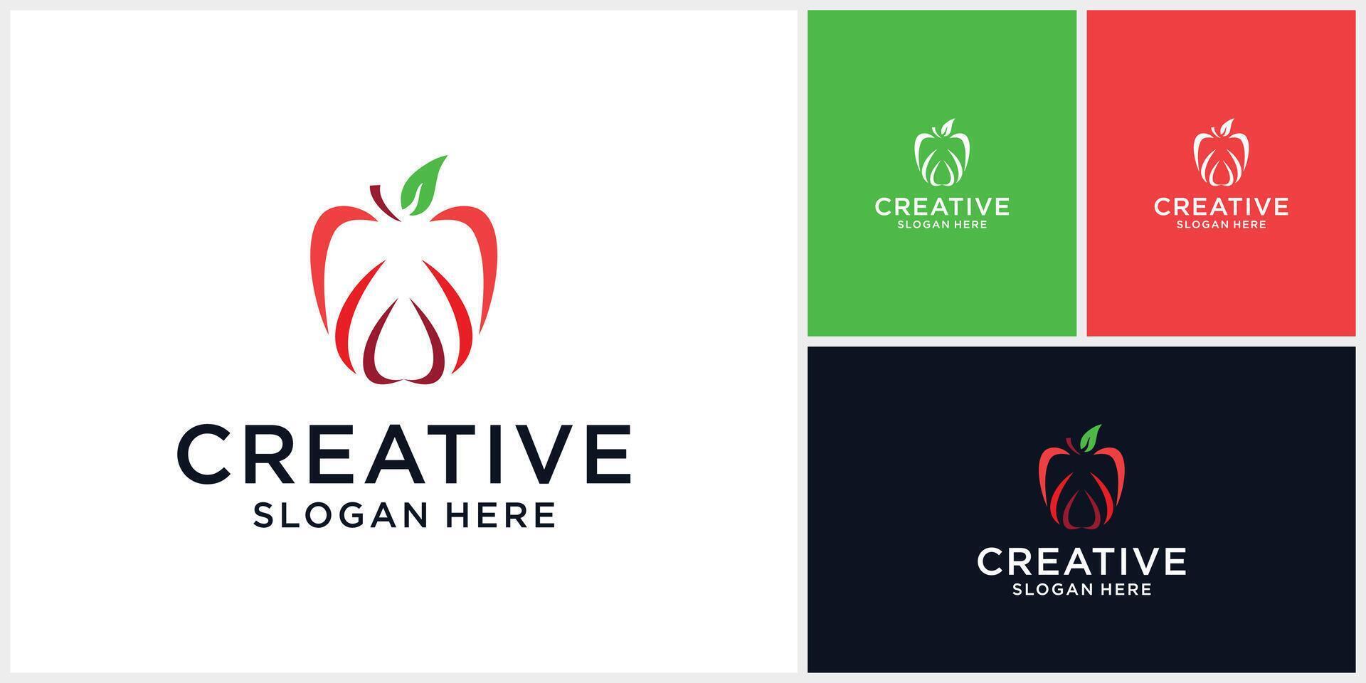 Abstract apple logo design template vector