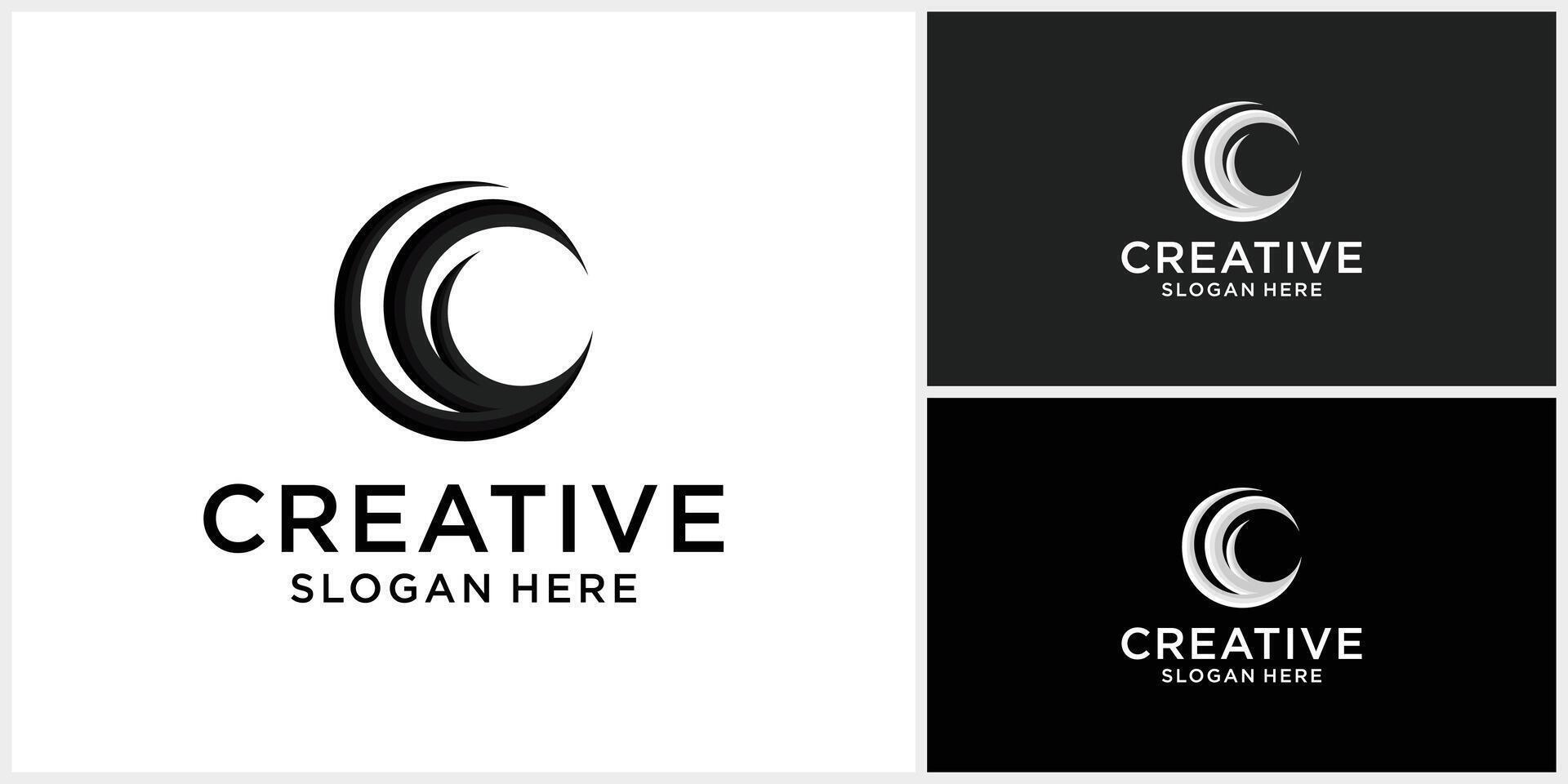 Letter C abstract logo design template vector