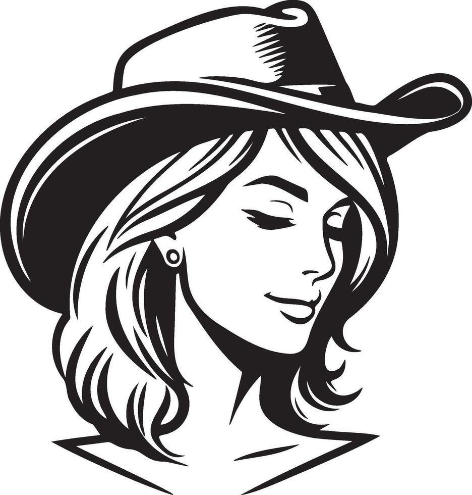 Trendy Woman Wearing Hat Illustration. vector