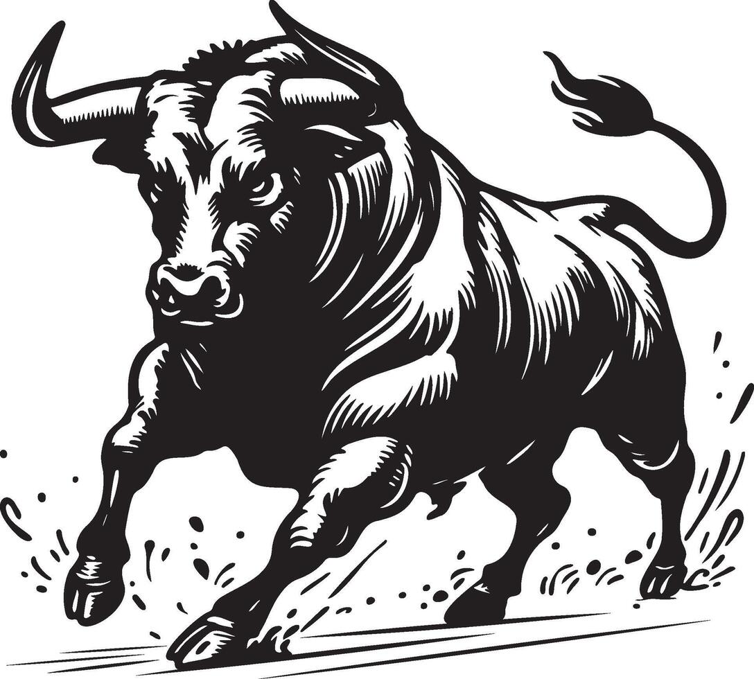 Fighting Bull Illustration. vector