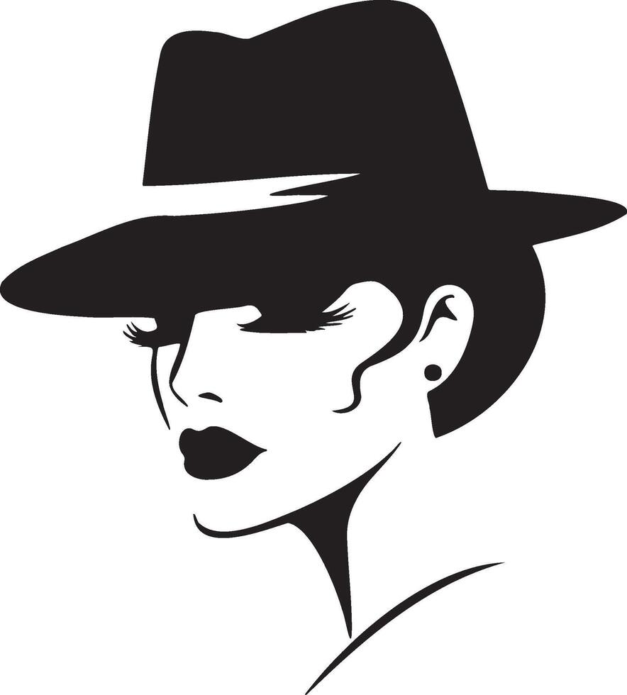 de moda mujer vistiendo sombrero ilustración. vector