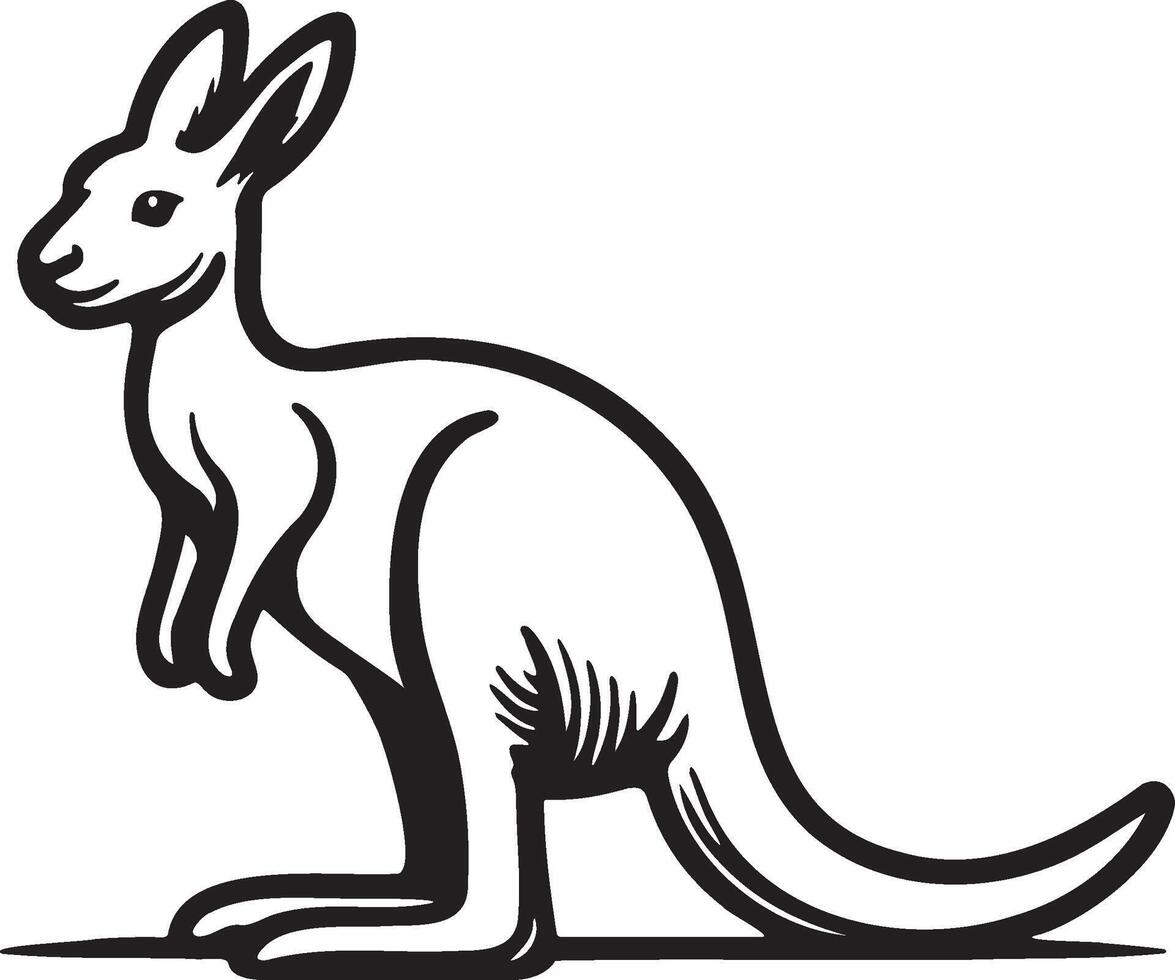 Kangaroo Sketch Drawing. vector