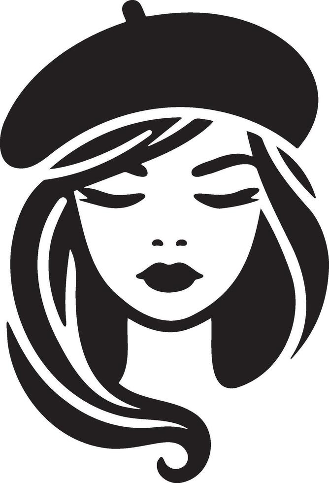 Trendy Woman Wearing Hat Illustration. vector