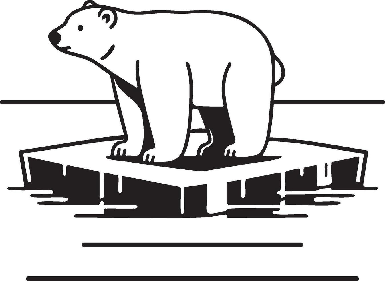 polar oso en pie en hielo flotar. vector