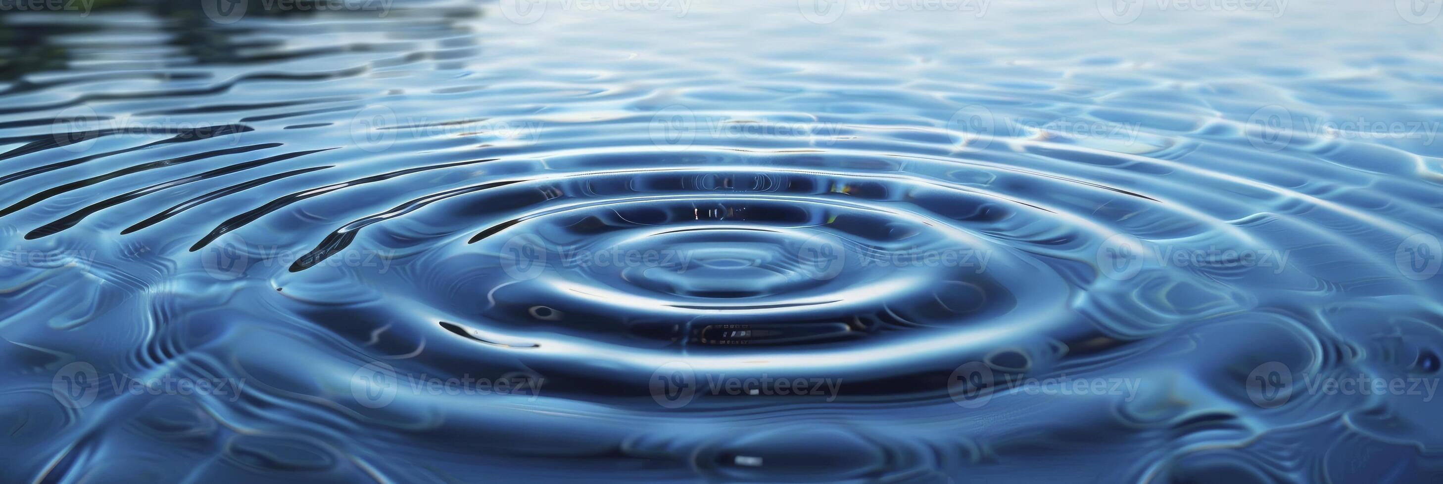 AI generated Fresh water surface with ripple photo