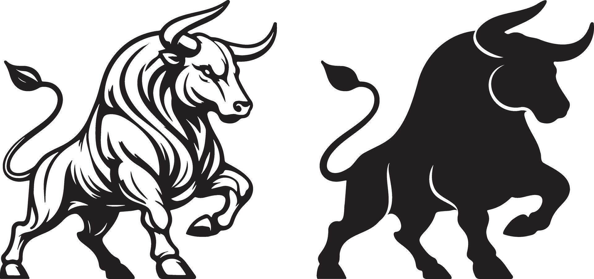 Fighting Bull Illustration. vector