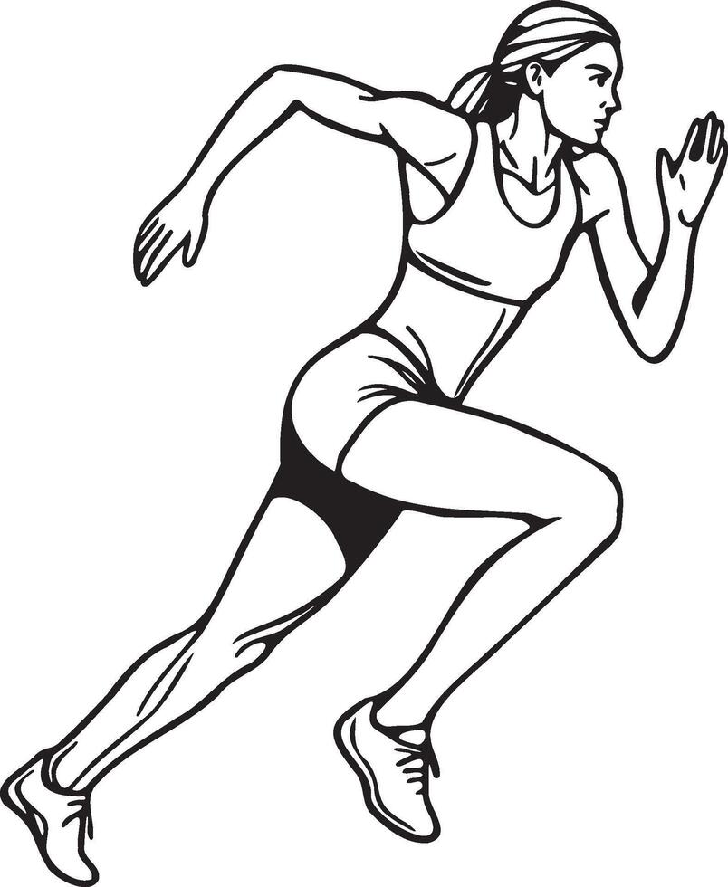 Female Runner Illustration. vector