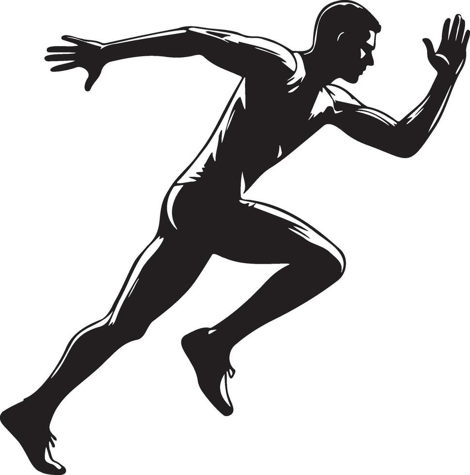 masculino corredor tramo pierna ilustración. vector