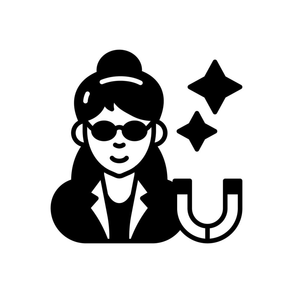 Female Physicist  icon in vector. Logotype vector