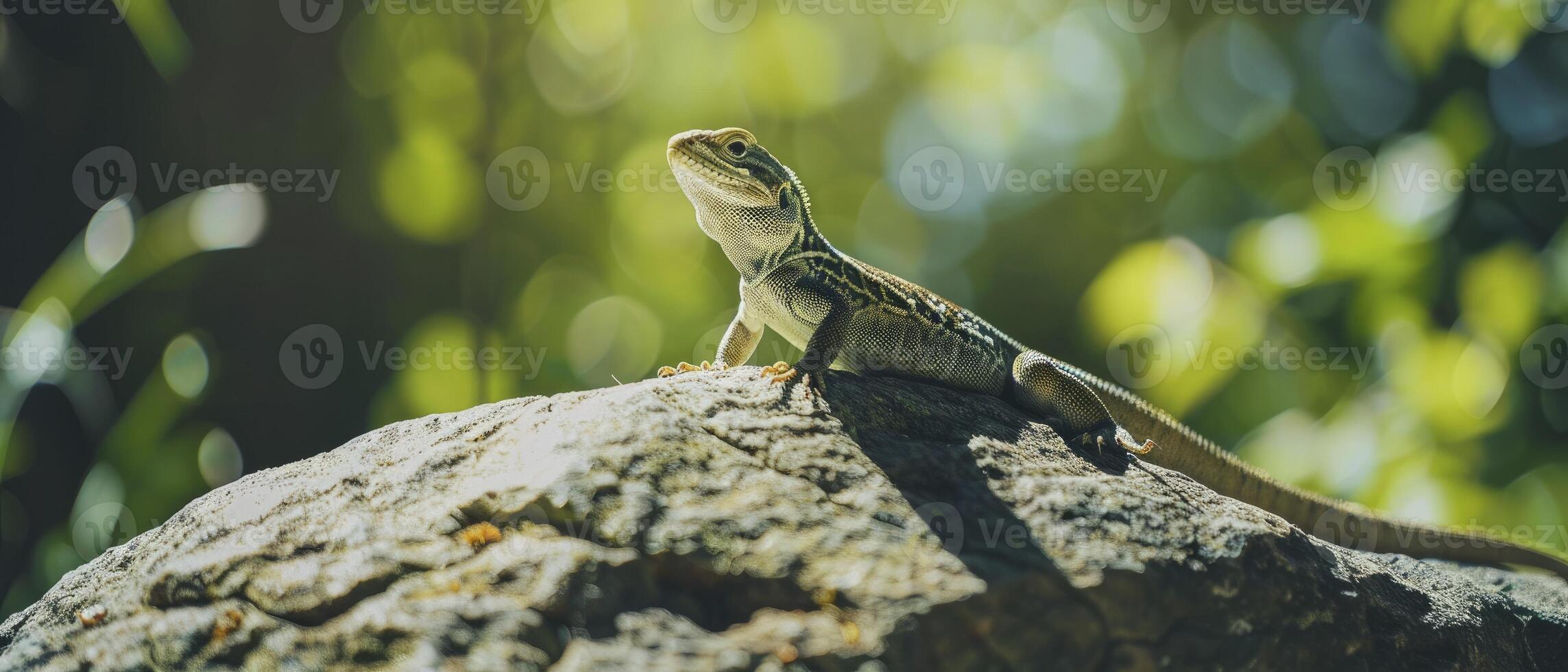 ai generado agraciado lagarto. un majestuoso criatura de naturaleza. foto