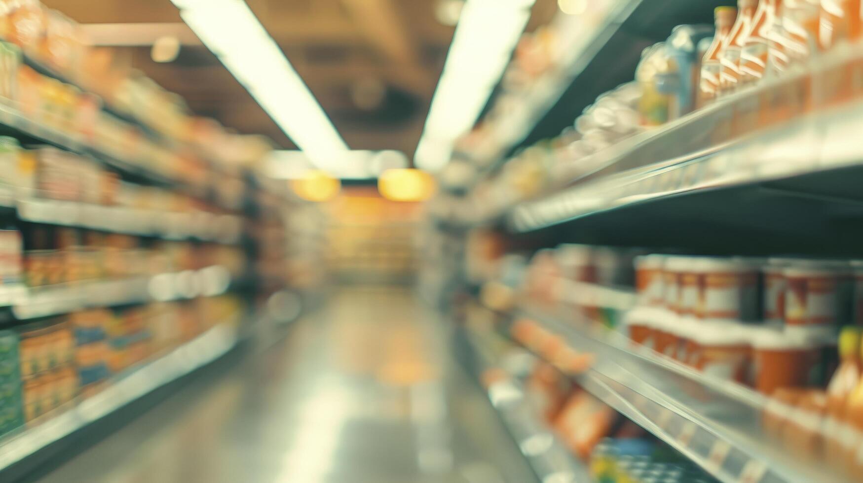 AI generated Close up view of supermarket product on shelf photo