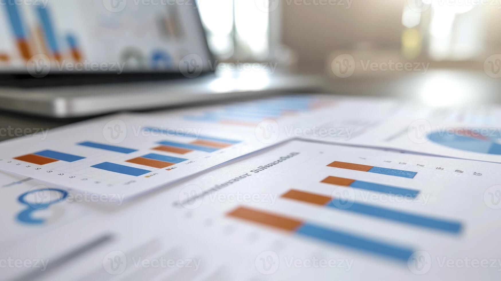 AI generated Various graphs and charts, business consept. photo