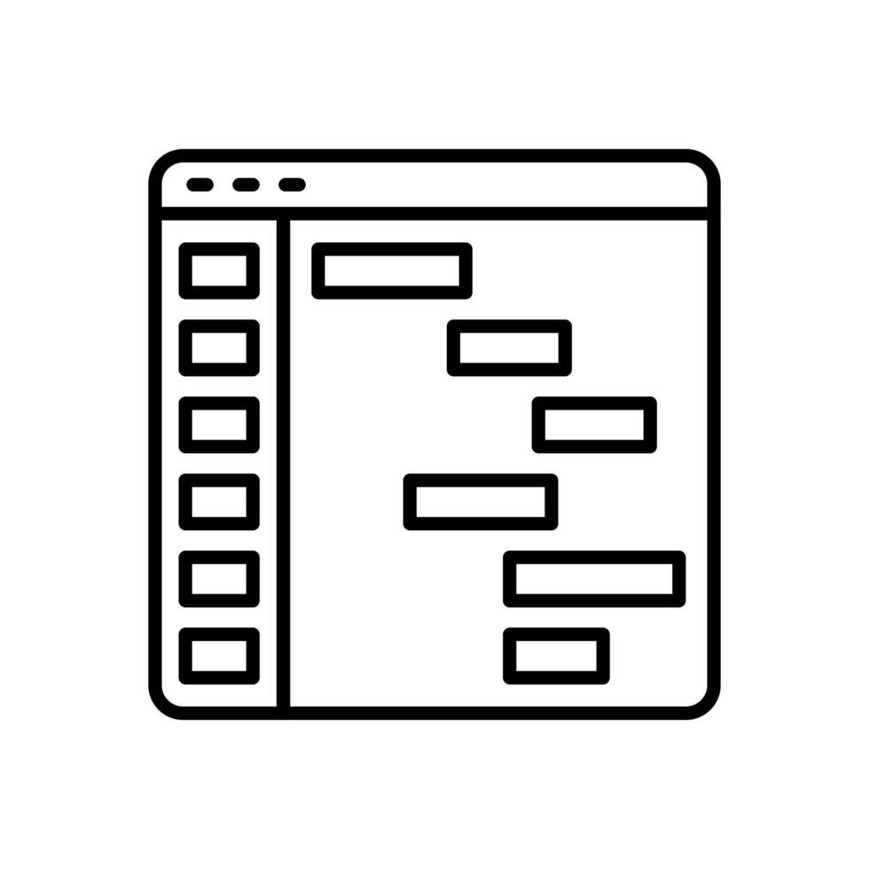 Gantt gráfico icono en vector. logotipo vector