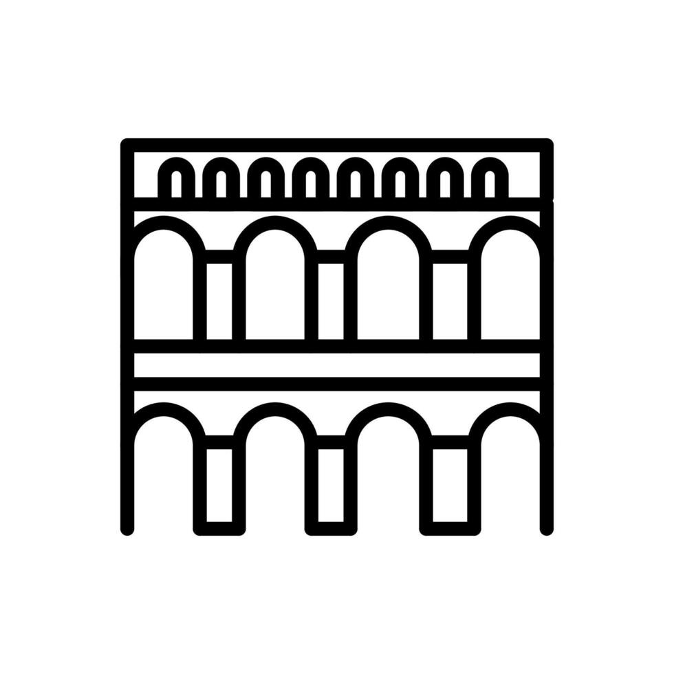 romano acueducto icono en vector. logotipo vector