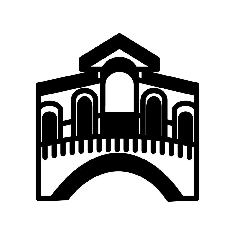 rialto puente icono en vector. logotipo vector