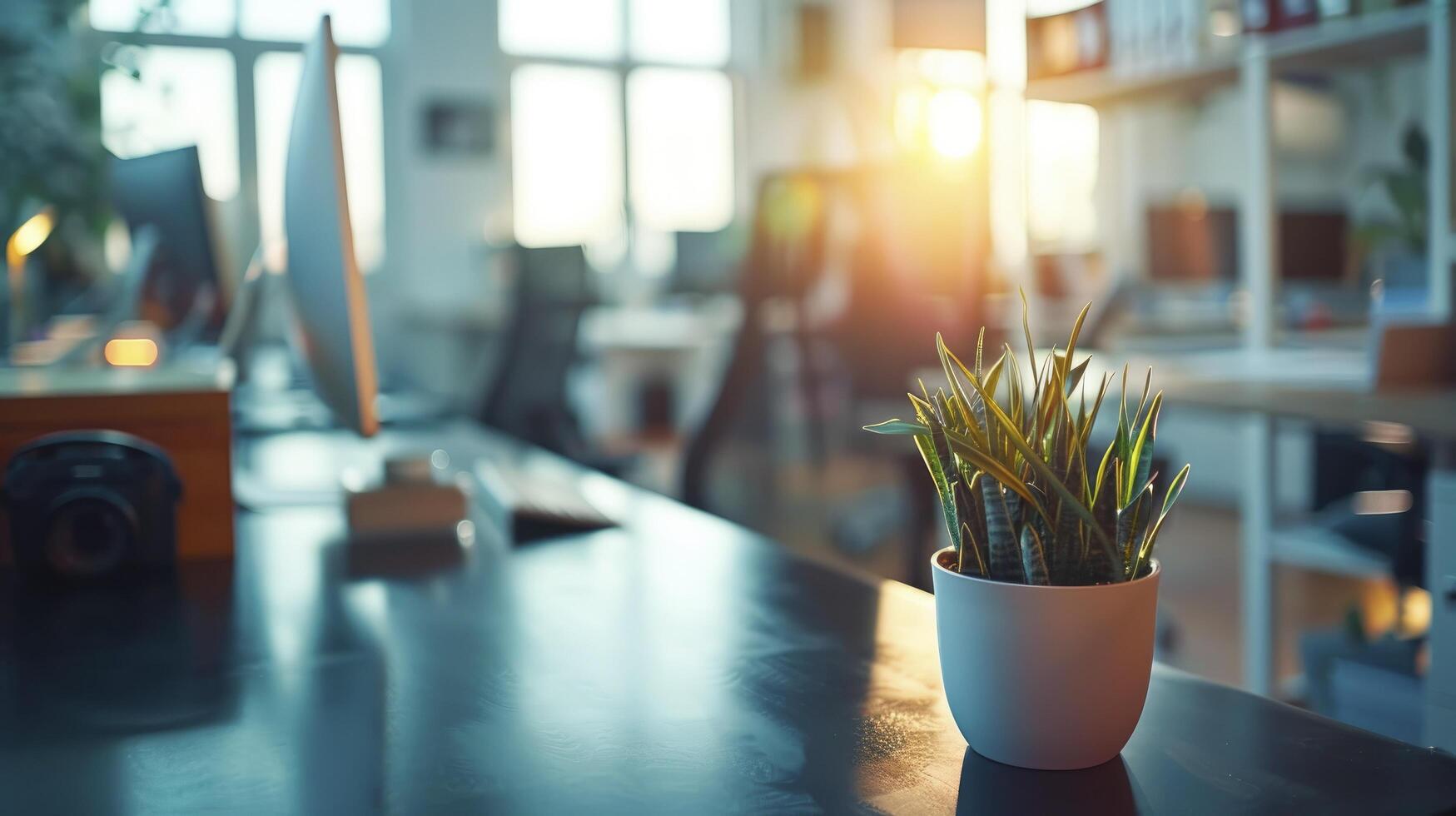 AI generated Beautiful view of a office background. photo