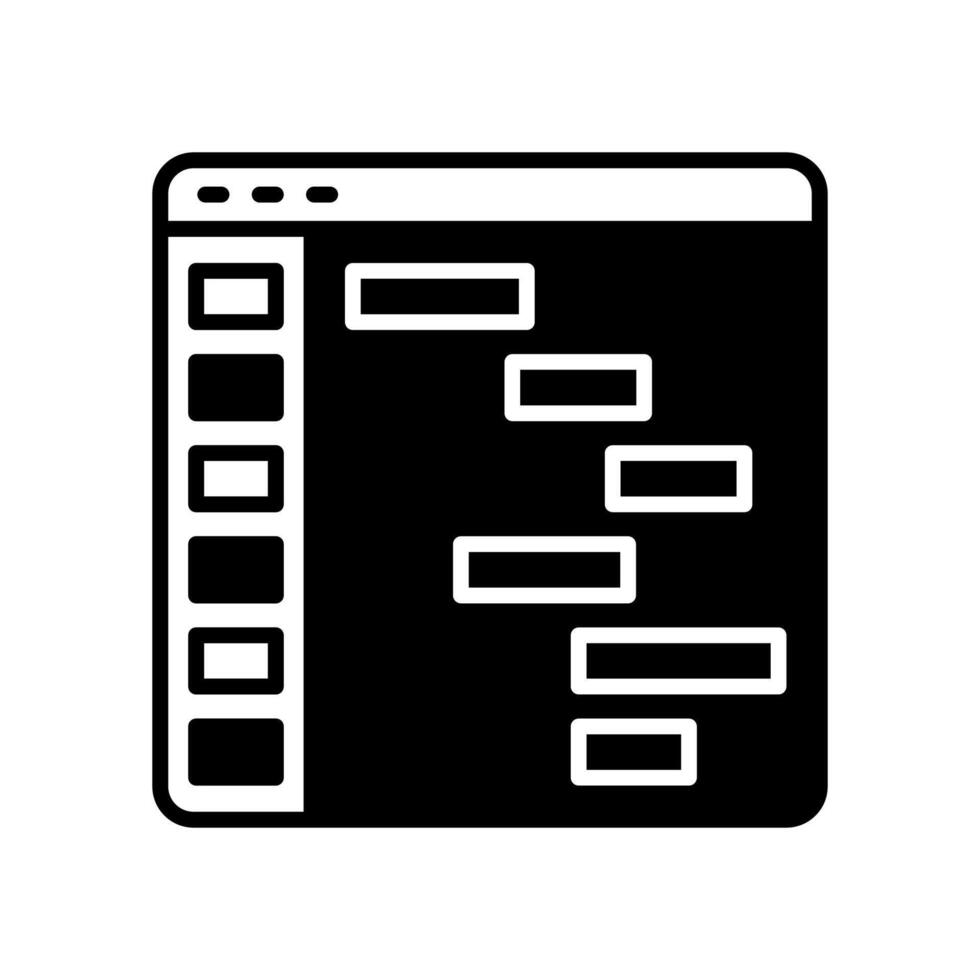 Gantt gráfico icono en vector. logotipo vector