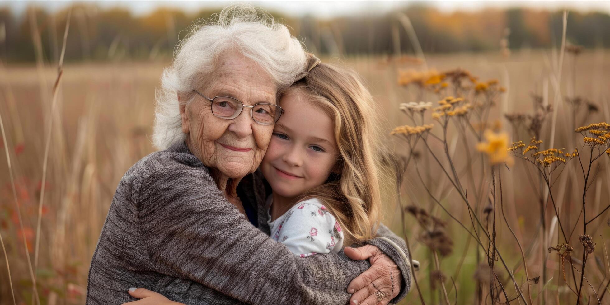 AI generated Heartwarming Grandma and niece moments captured for emotional impact in living room photo