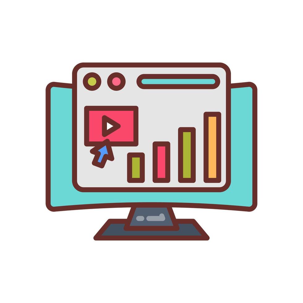 Click Stream Analysis  icon in vector. Logotype vector