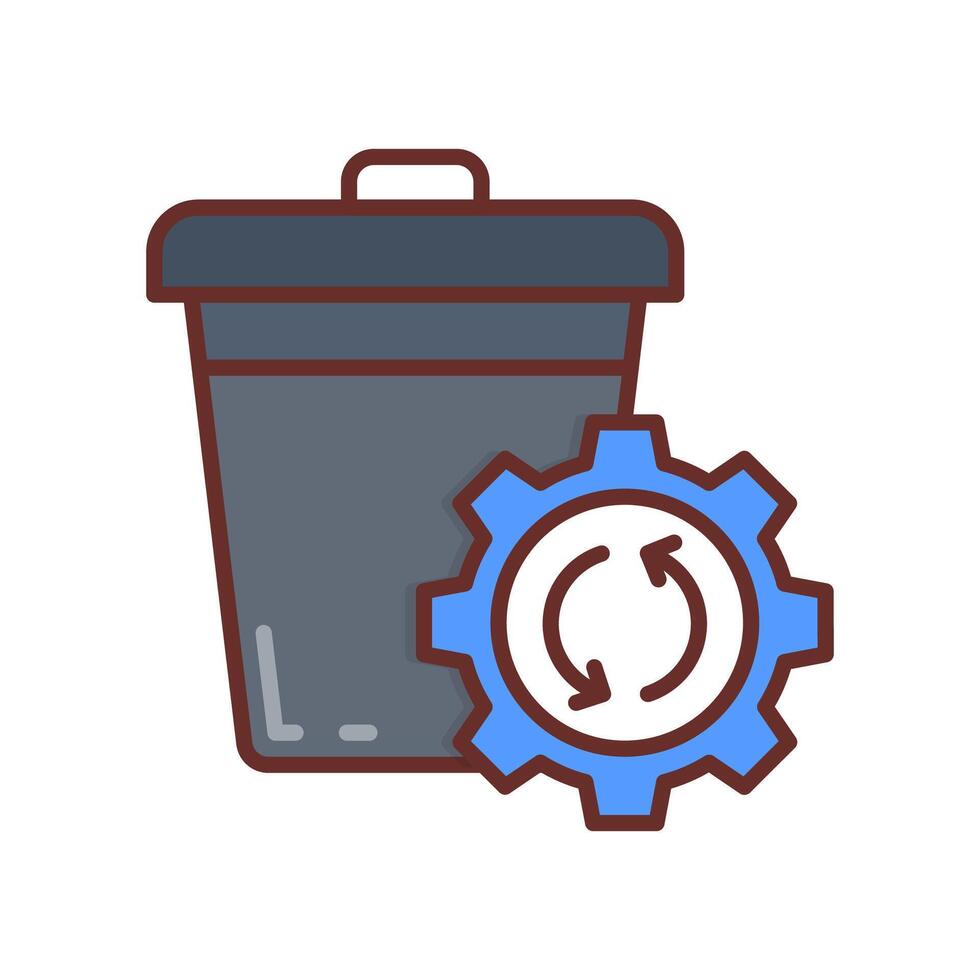 residuos administración icono en vector. logotipo vector