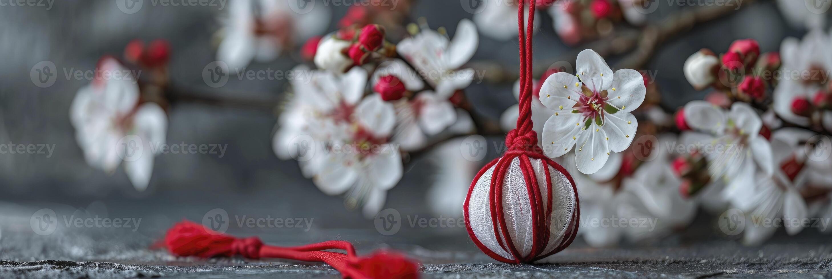 AI generated Traditional spring holiday in Romania, Martisor concepts photo