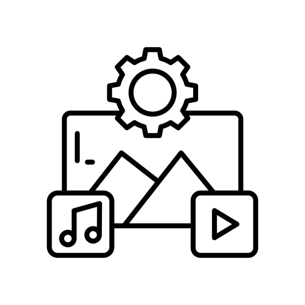 multimedia icono en vector. logotipo vector