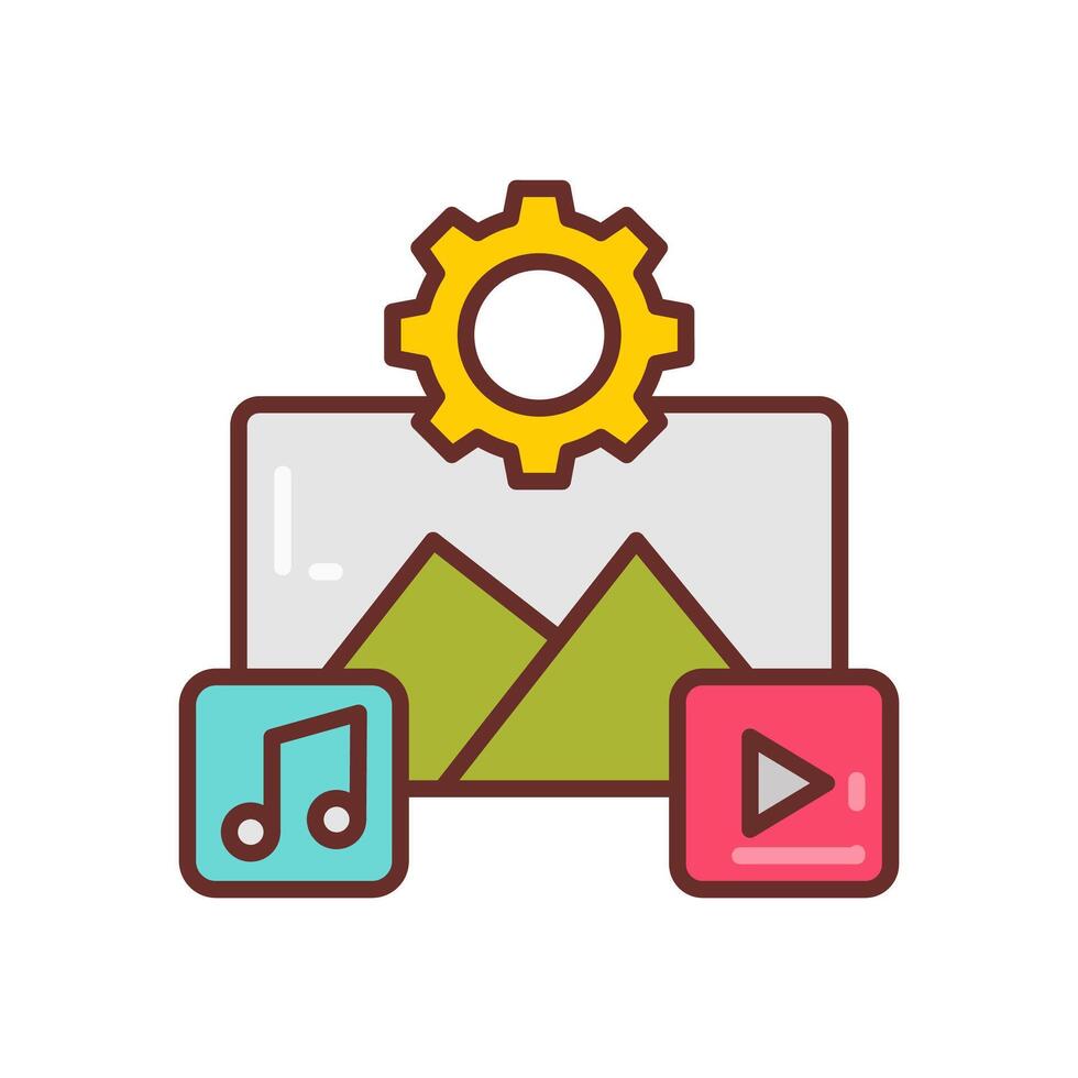 Multimedia  icon in vector. Logotype vector