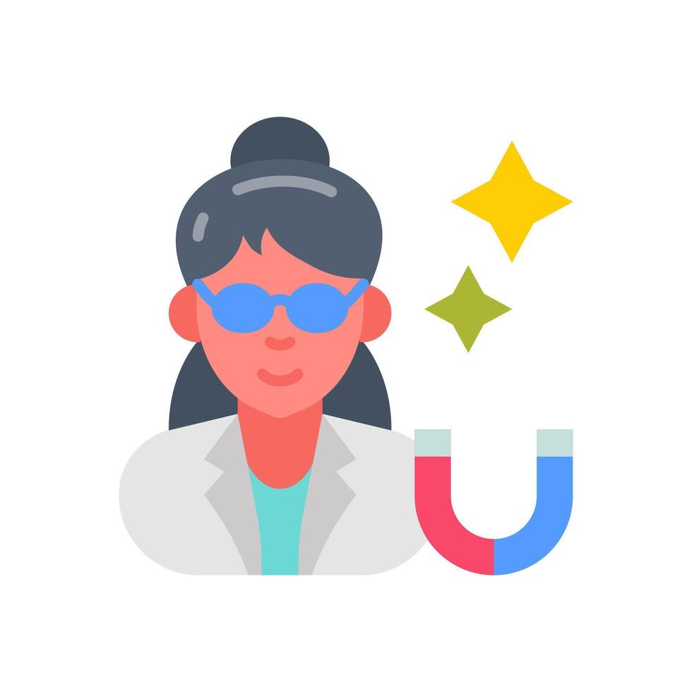 Female Physicist  icon in vector. Logotype vector