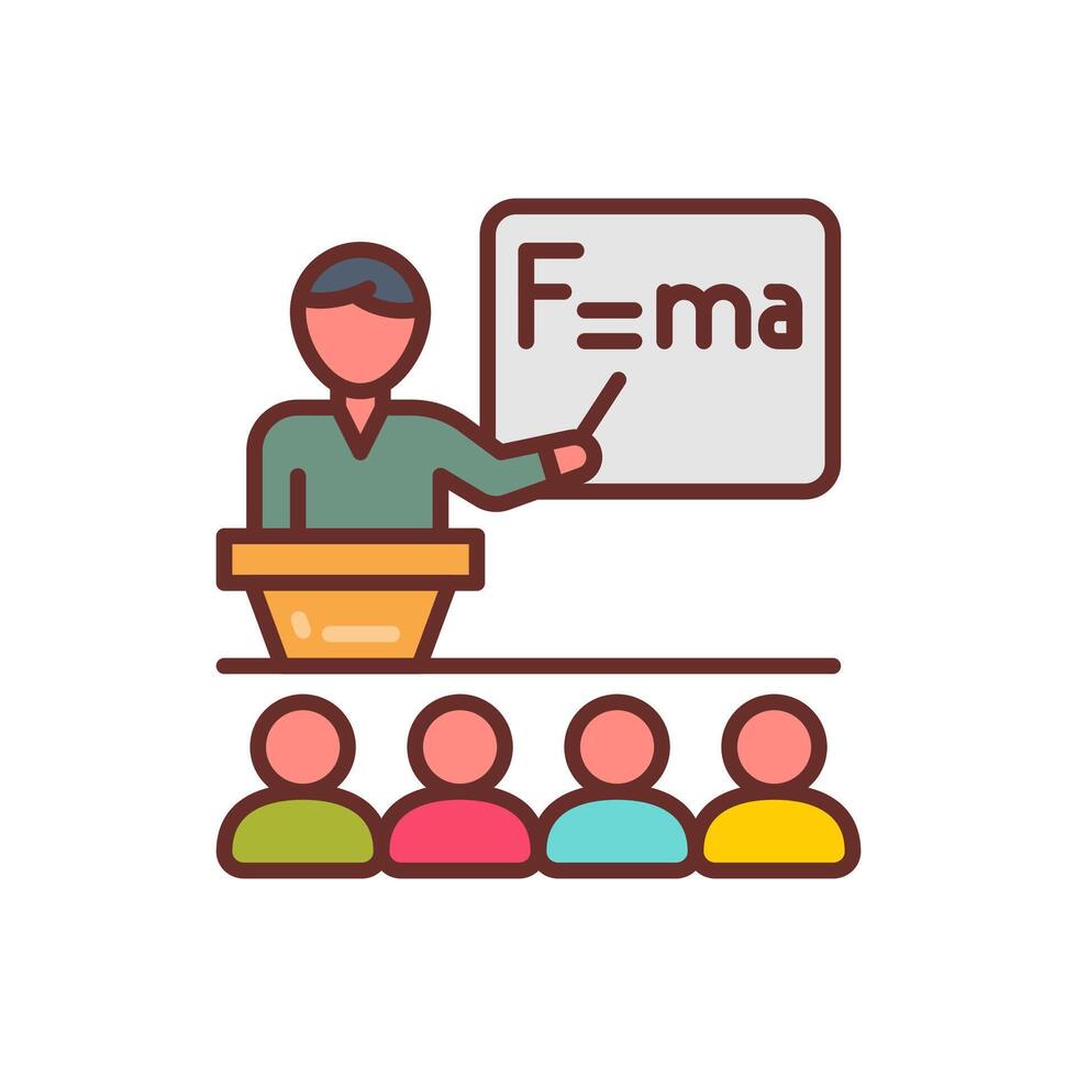 Physics Lecture  icon in vector. Logotype vector