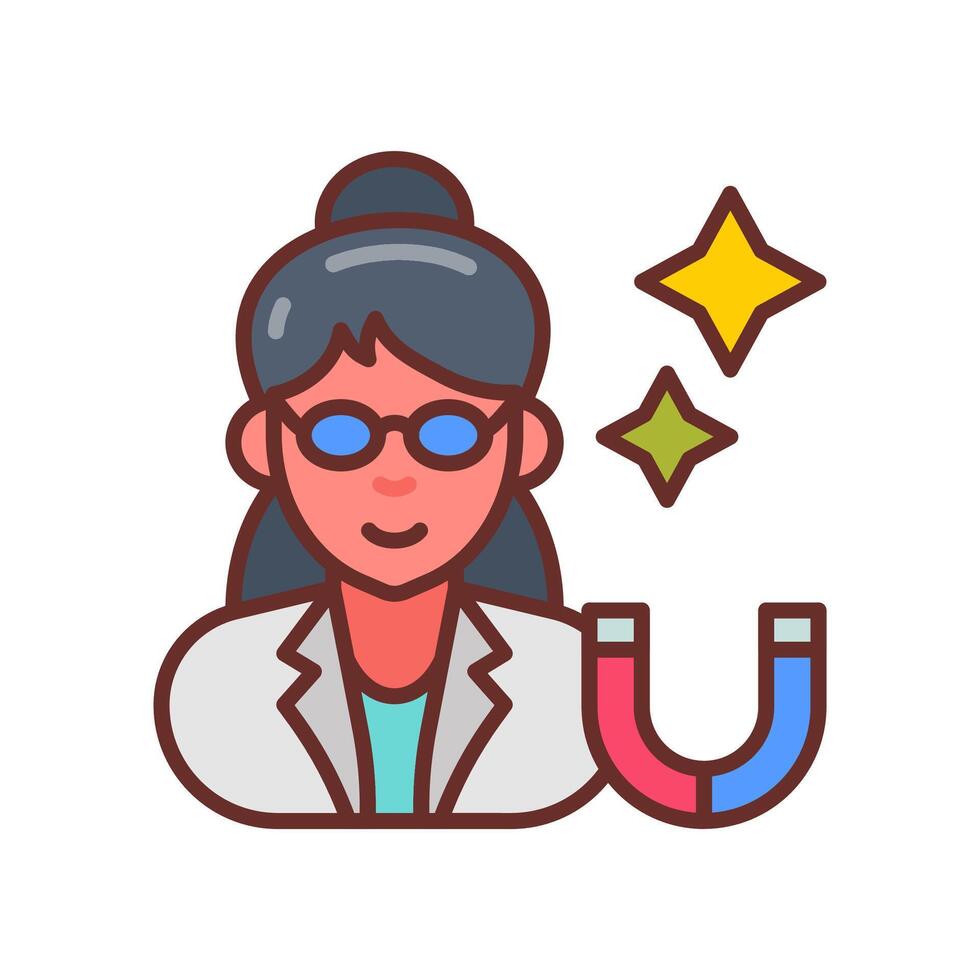 Female Physicist  icon in vector. Logotype vector