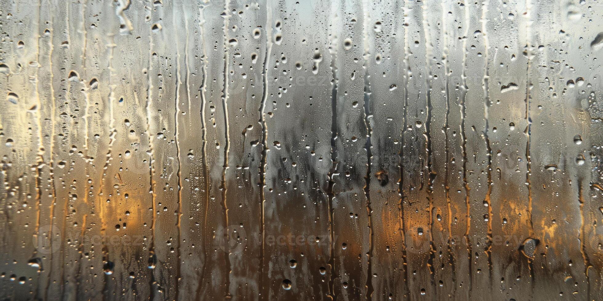 AI generated Raindrops on the glass. Blurred background. Abstract texture. photo