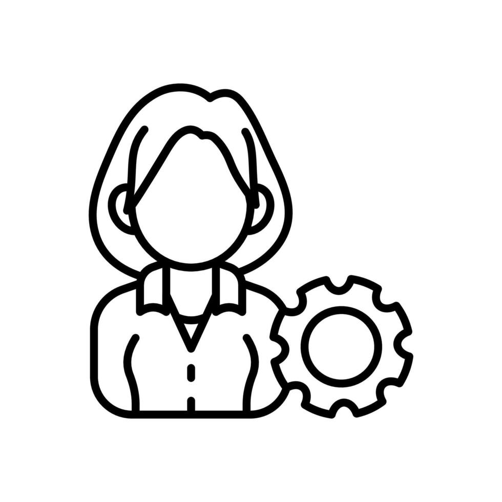 Female Manager icon in vector. Logotype vector