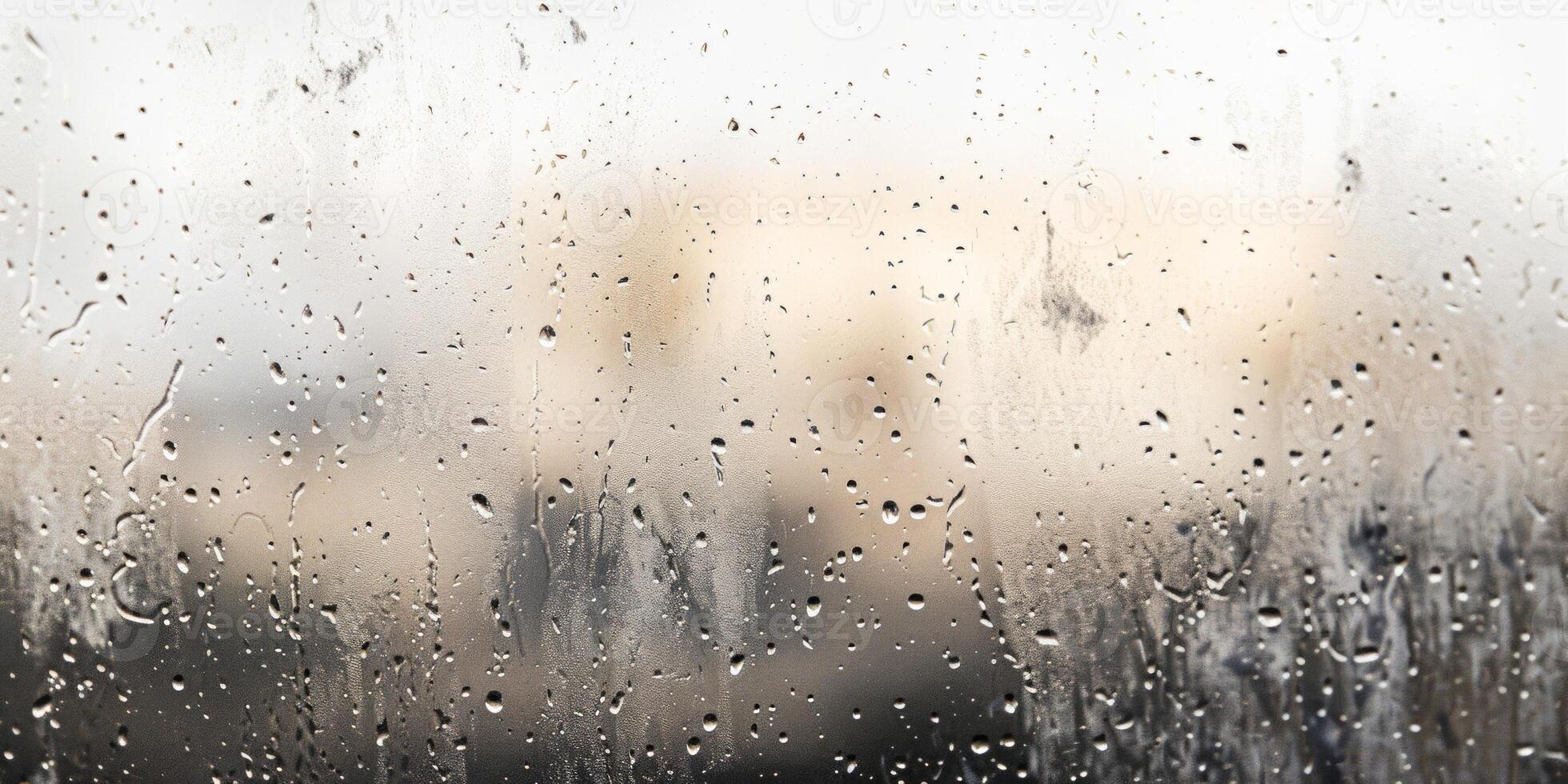 AI generated Drops of rain on the window. Abstract background for design. photo